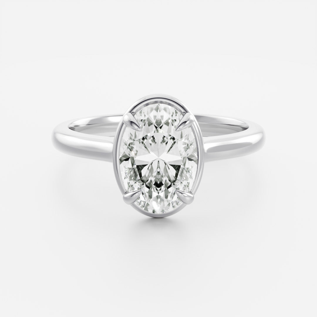 The Luise Ring® - Oval Cathedral Georgian Solitaire