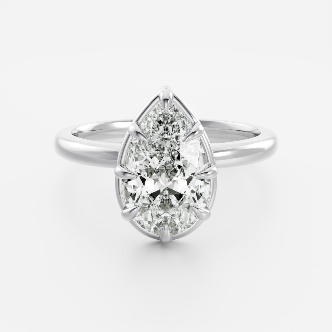 The Sophia Ring - Pear Georgian Solitaire