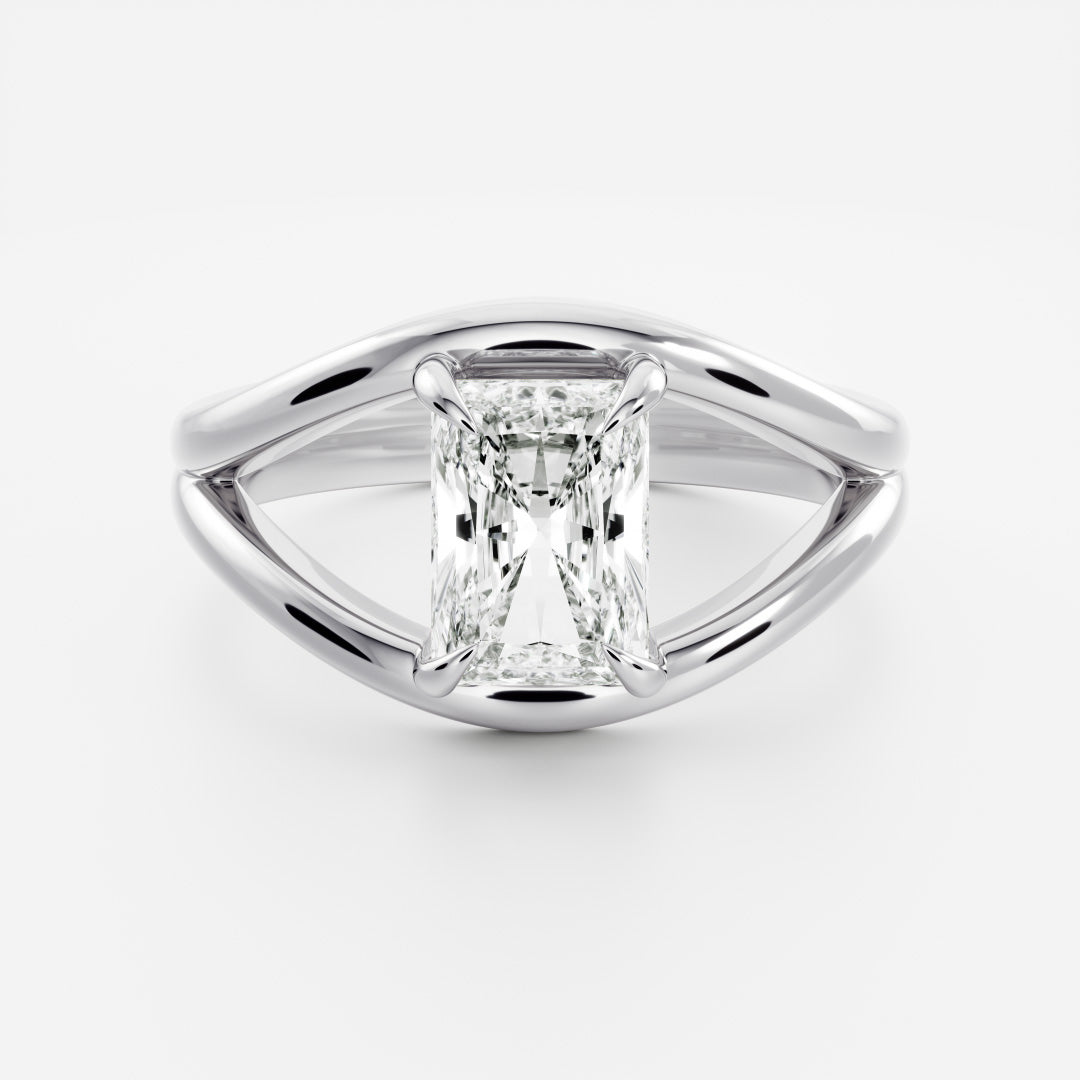 The Elise Ring - Split Shank Radiant Solitaire