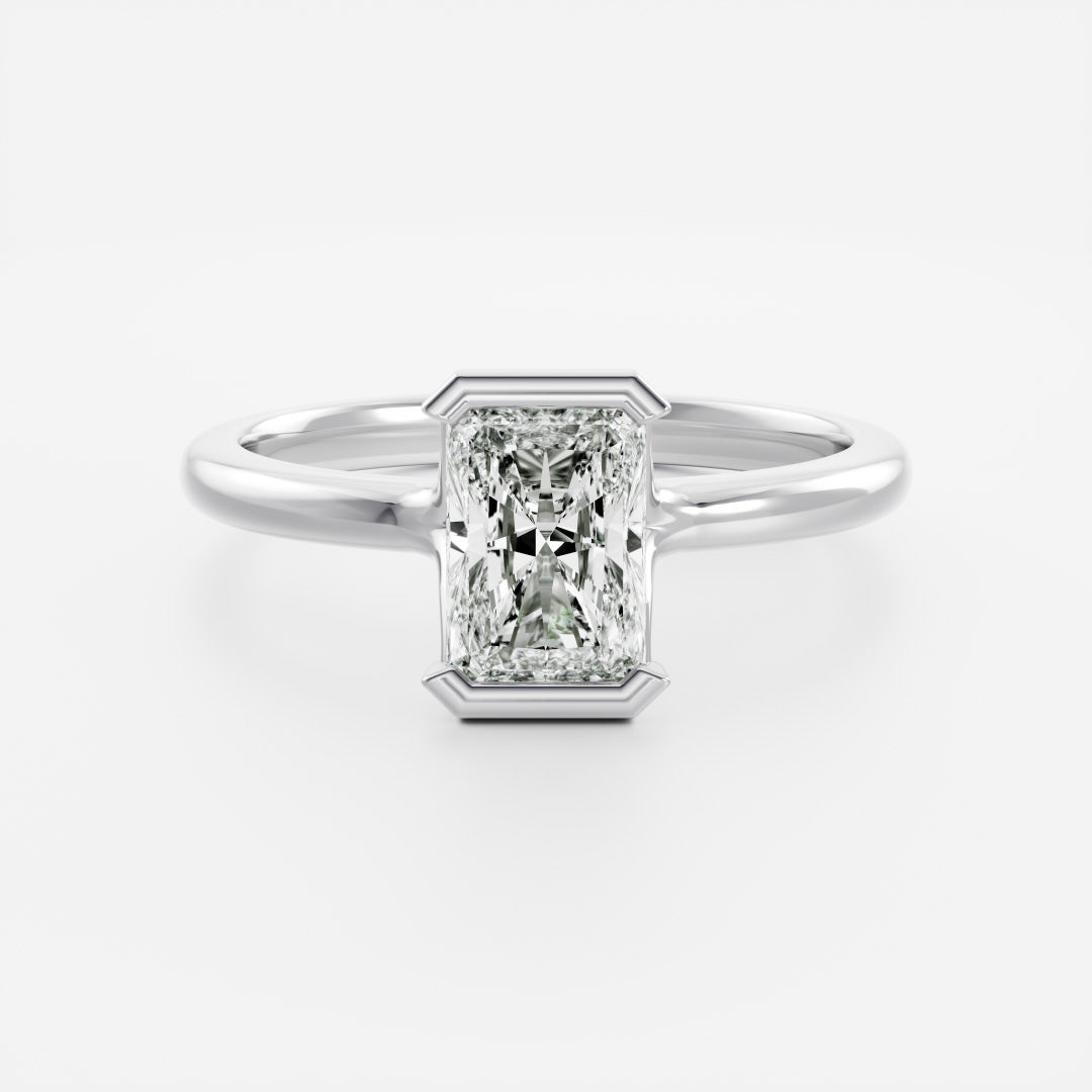 The Vienna Ring - Radiant Half Bezel Solitaire