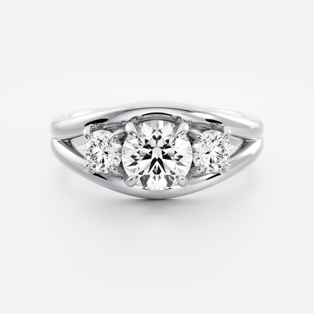 The Oriana Ring - Split Shank Round Trilogy