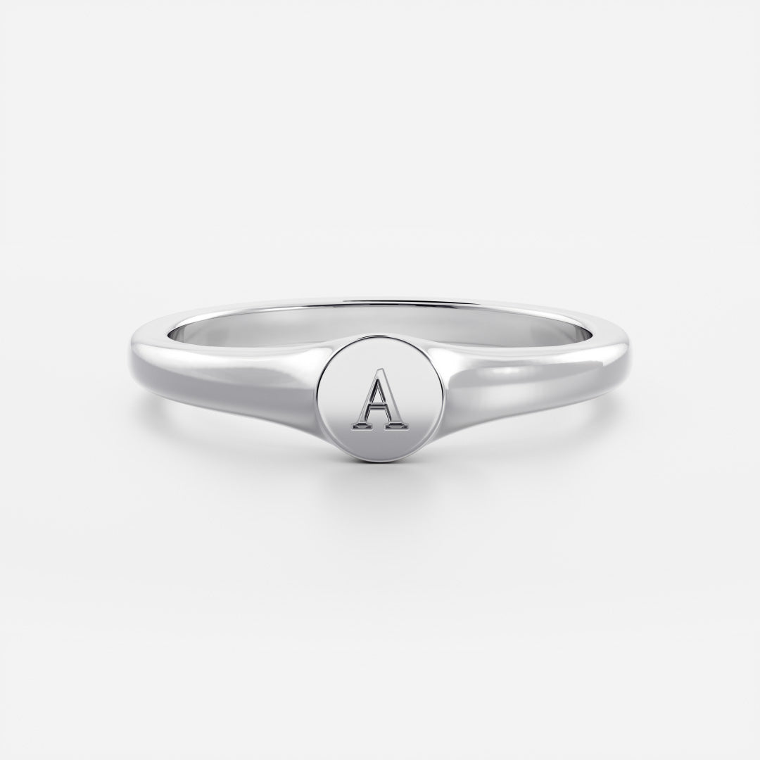 Signature Petite Round Signet Ring
