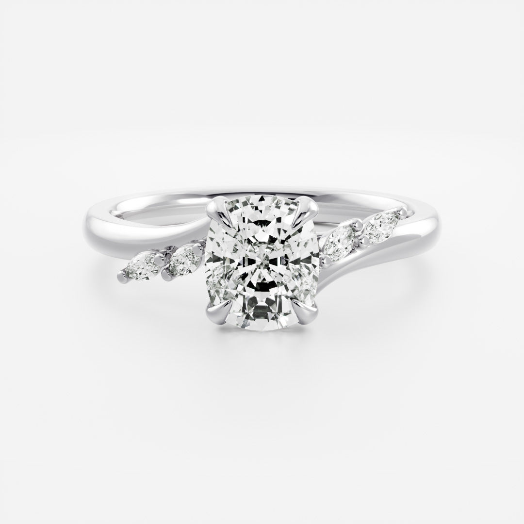 The Amira Ring™ - Elongated Cushion with Marquise Accents