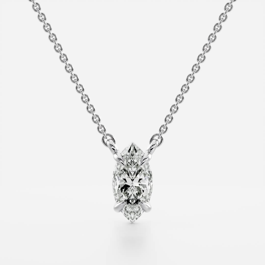 The Iris Necklace - Marquise Pendant