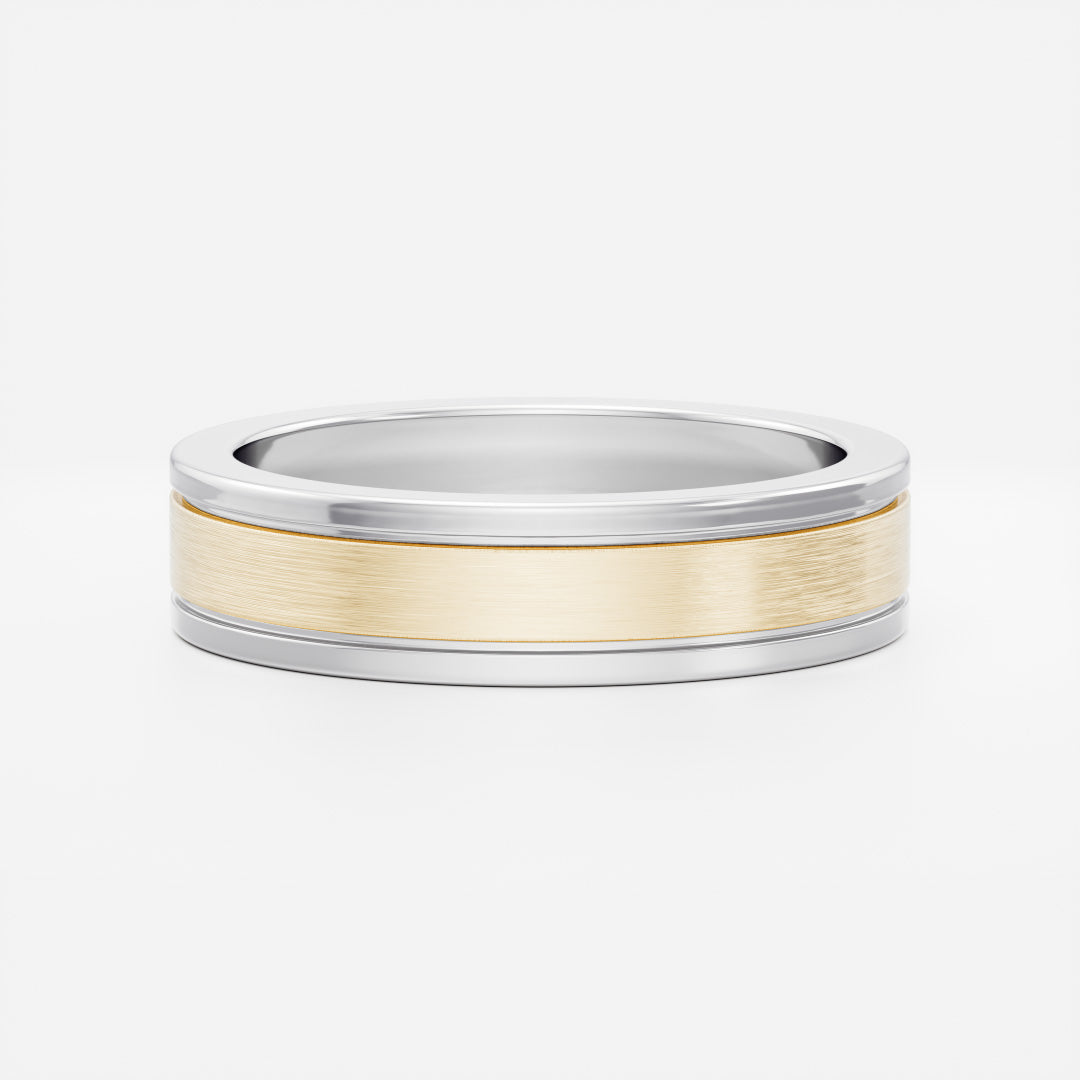 The Hugo Ring - Brushed Dual Grooved Men's Ceremonial Band