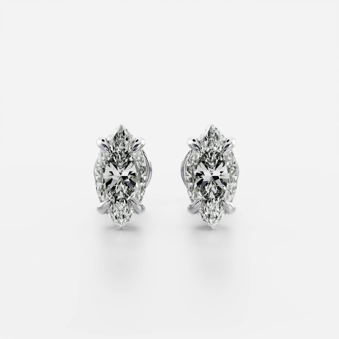 The Iris Earrings - Marquise Studs