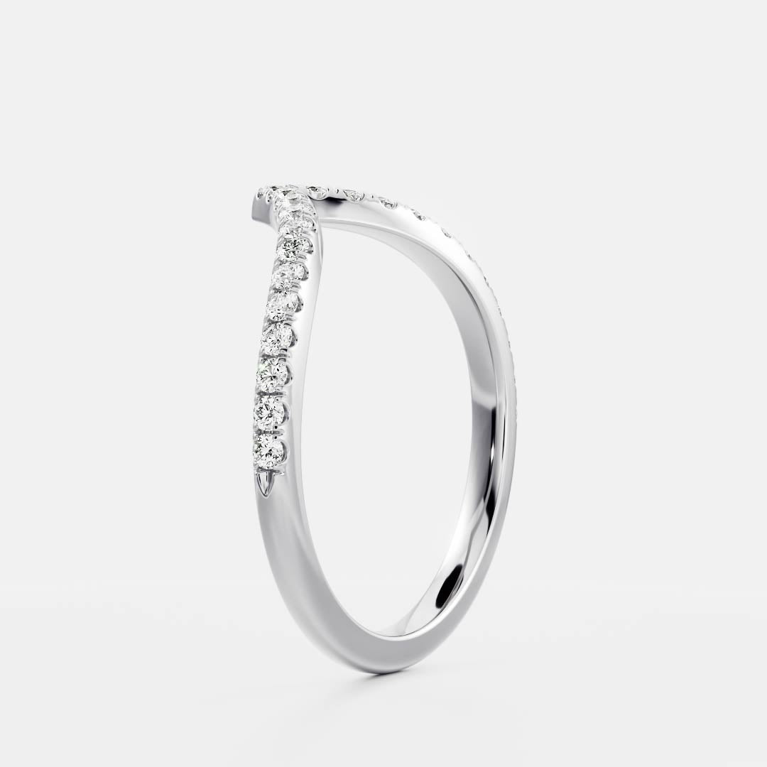The Arden Ring - Pavé Chevron Wedding Band