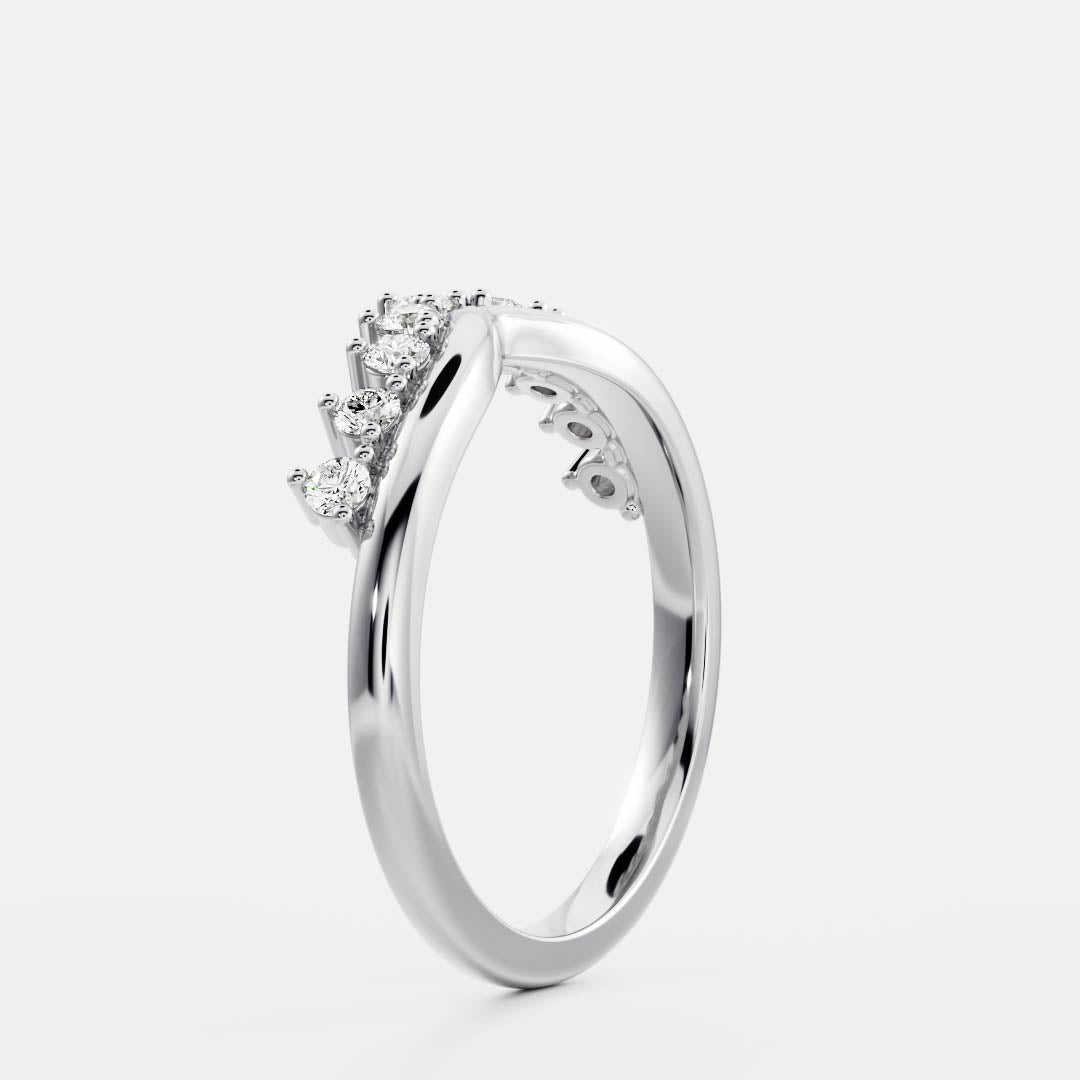 The Cybelle Ring - Chevron Wedding Band