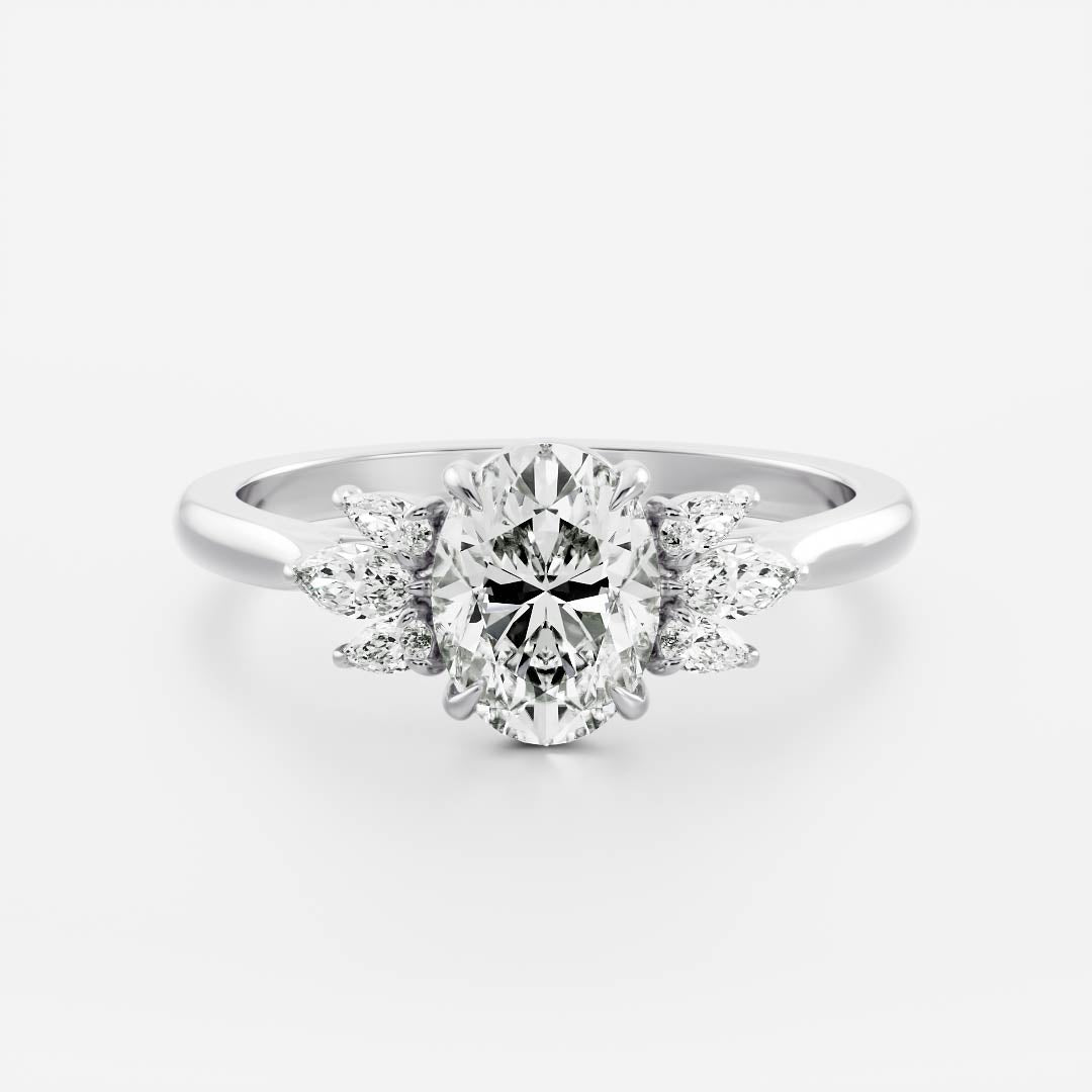 The Laurel Ring - Oval with Pear and Marquise Accents