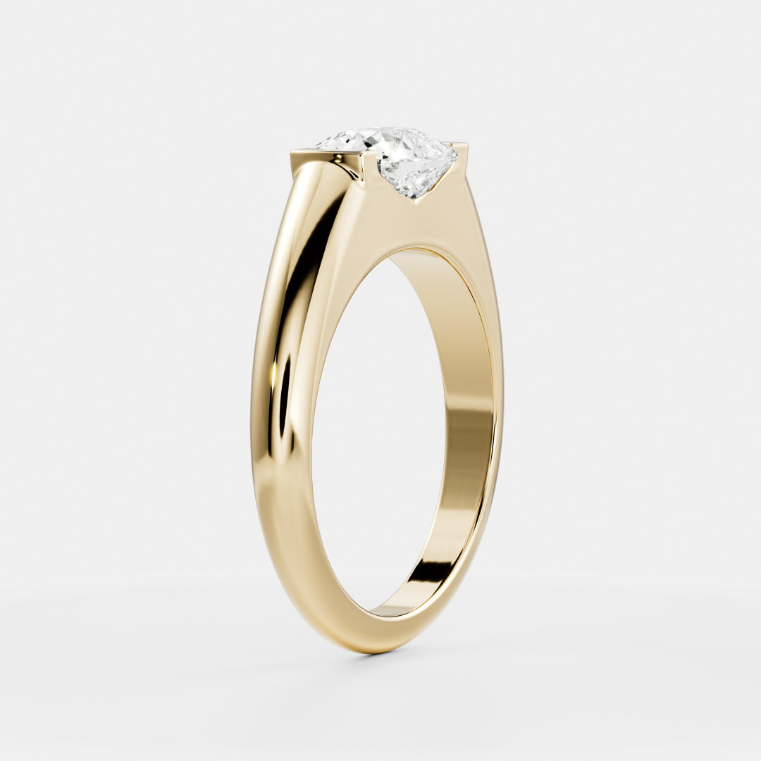 The Winslow Ring -  Elongated Cushion Half Bezel Signet
