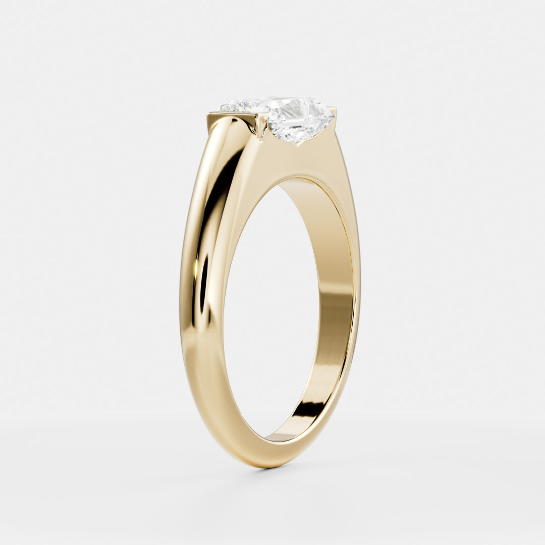 The Winslow Ring -  Radiant Half Bezel Signet