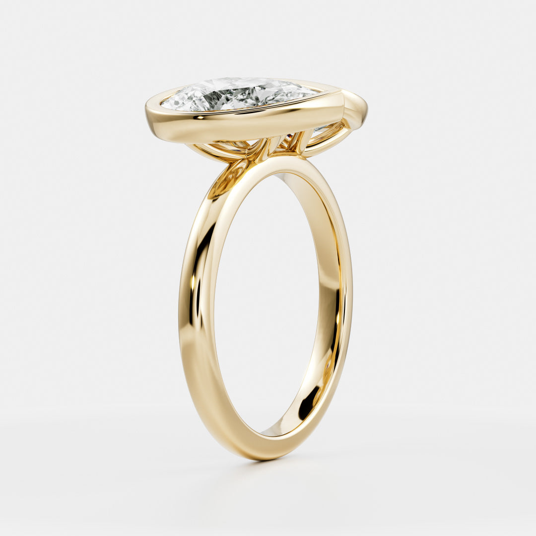 The Anaïs Ring - Elongated Cushion and Pear Bezel Toi et Moi