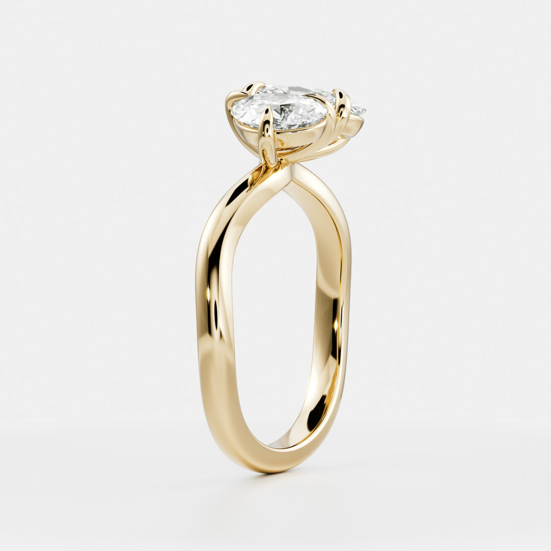 The Nadine Ring - Pear and Oval Organic Curved Toi et Moi