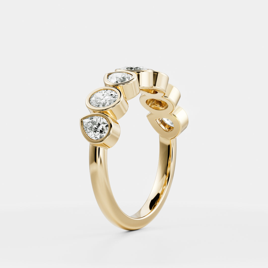 The Harper Ring - Pear and Oval Bezel Ceremonial Ring