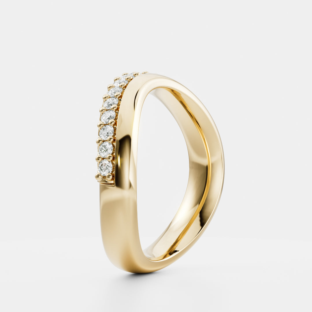 The Aurelia Ring - Pavé Edge Contour Ceremonial Ring