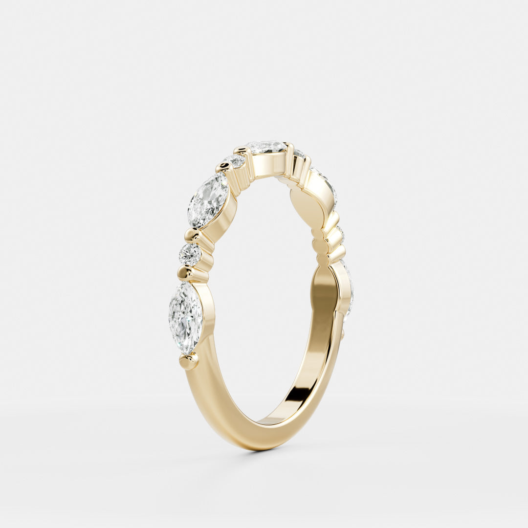 The Freya Ring - Marquise and Round Brilliant Band