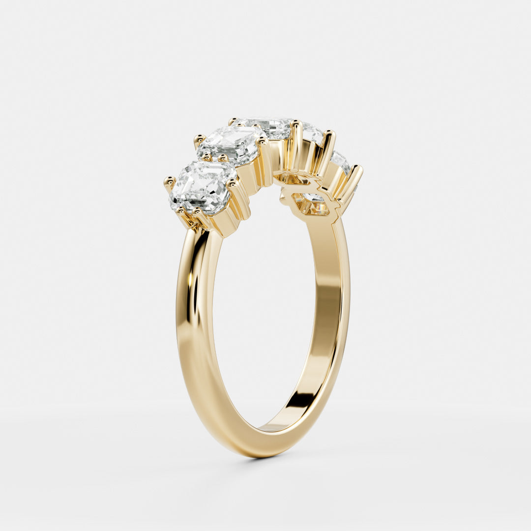 The Maeva Ring - Asscher Wedding Band