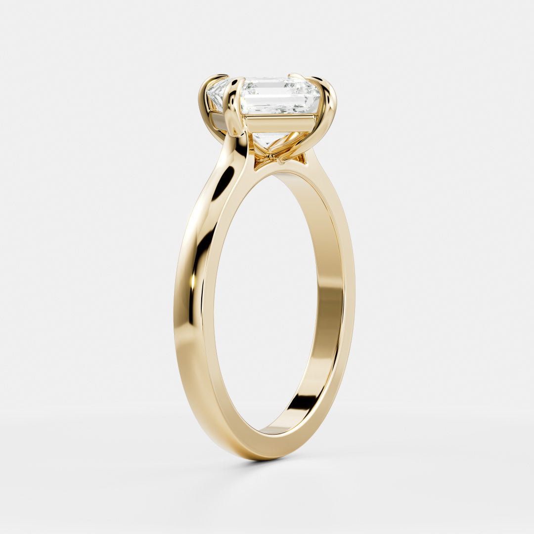 The Elmira Ring - East-West Asscher Cathedral Solitaire