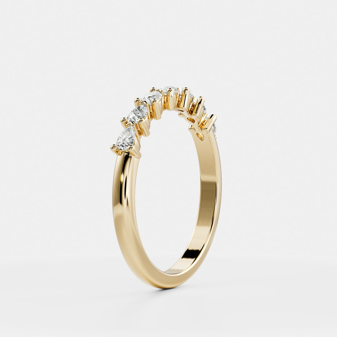 The Lucie Ring - Horizontal Pear Wedding Band