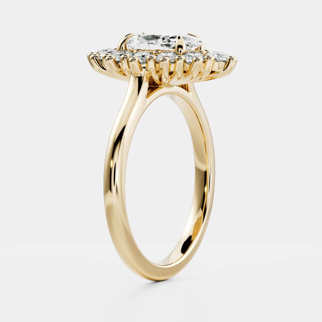 The Eloise Ring - Marquise Antique Halo