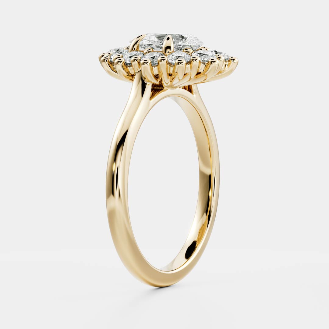 The Eloise Ring - 0.72ct Lab Grown Diamond Pear Antique Halo