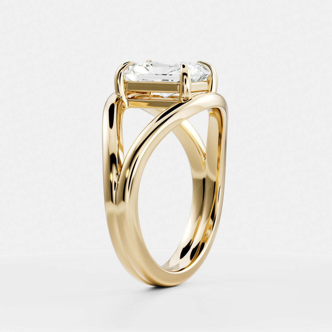 The Elise Ring - Split Shank Radiant Solitaire