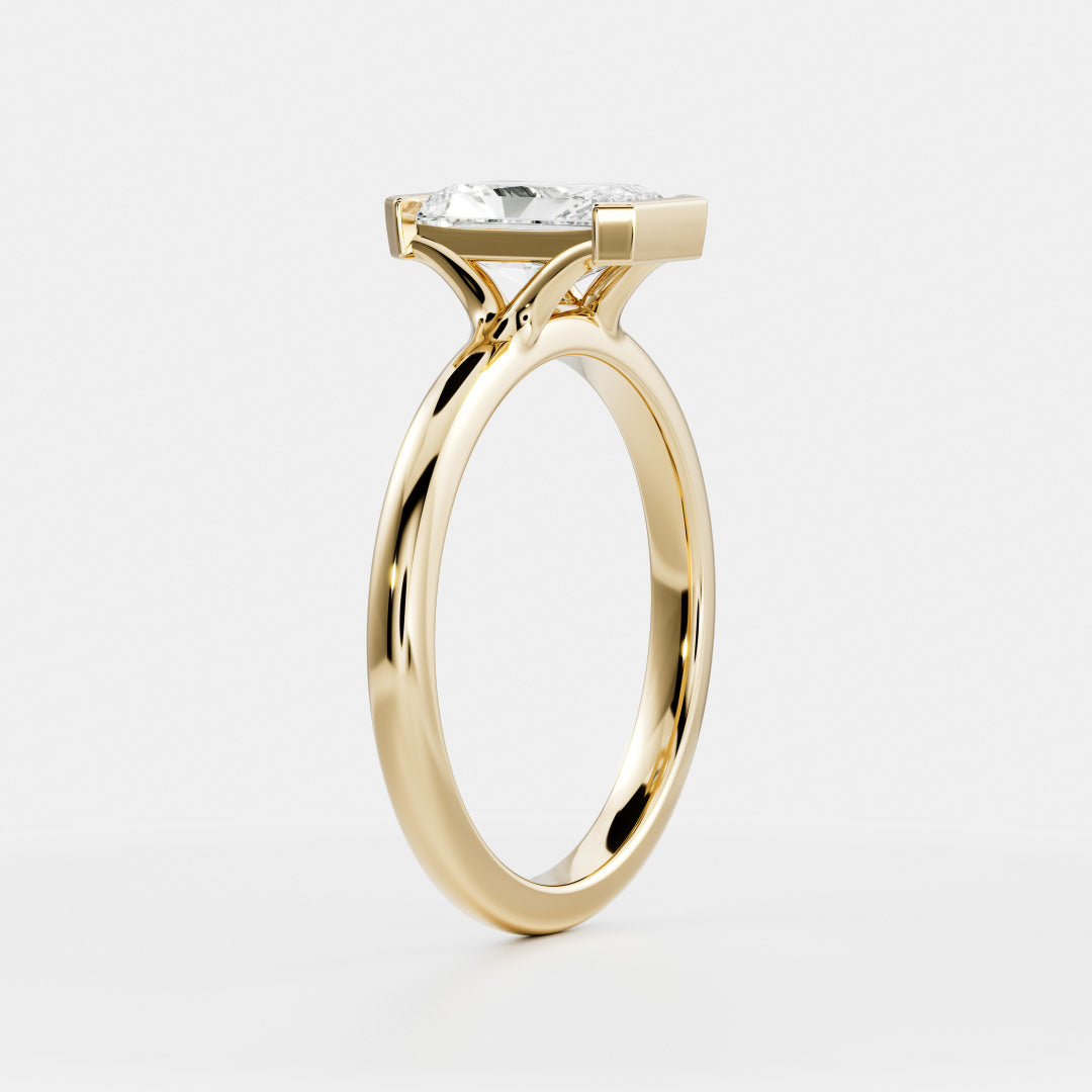 The Vienna Ring - Radiant Half Bezel Solitaire