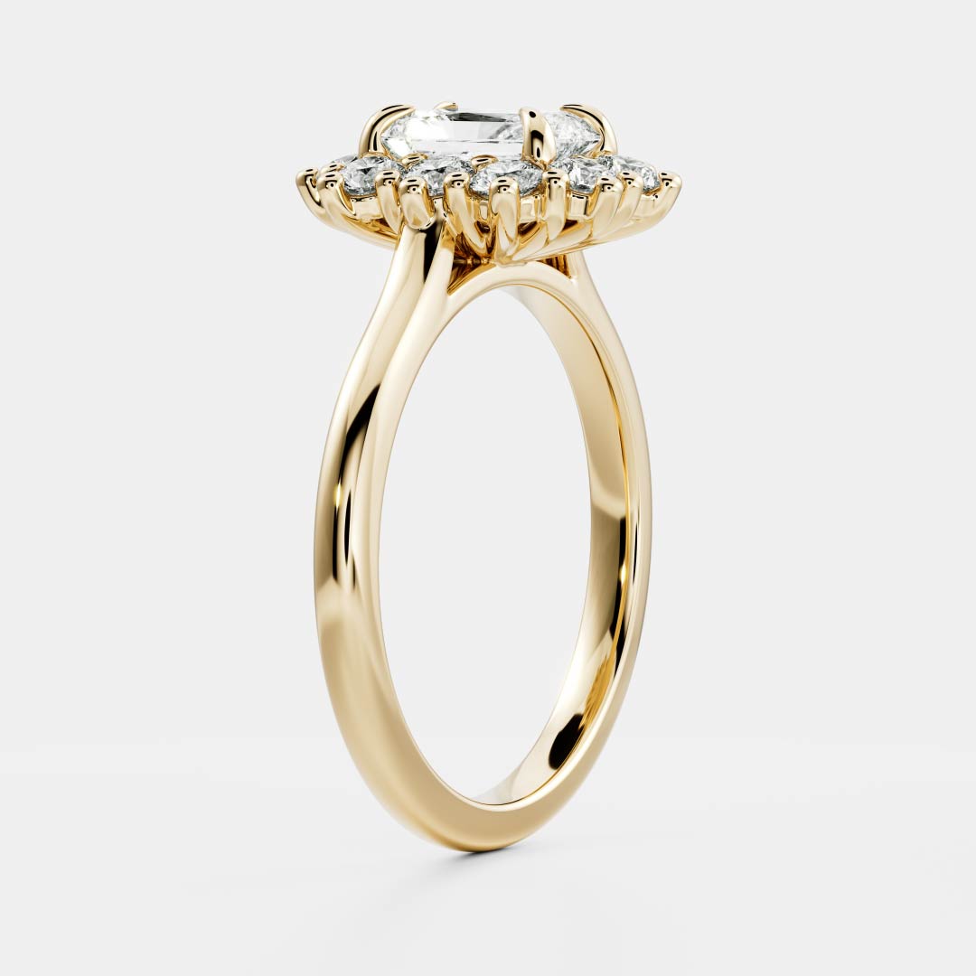 The Eloise Ring - 1.01ct Lab Grown Diamond Radiant Antique Halo