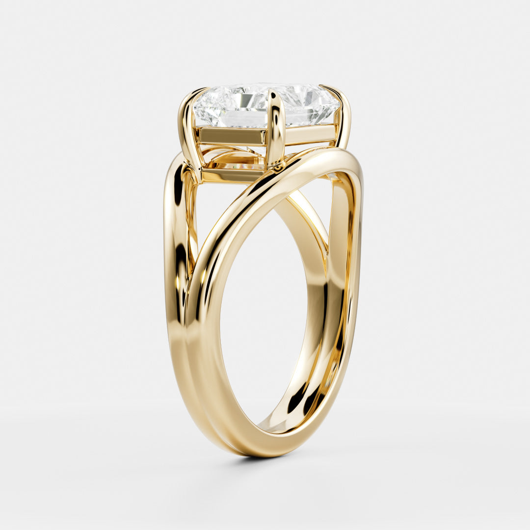 The Aleasa Ring - 1.30ct Lab Diamond Split Shank East-West Radiant Solitaire