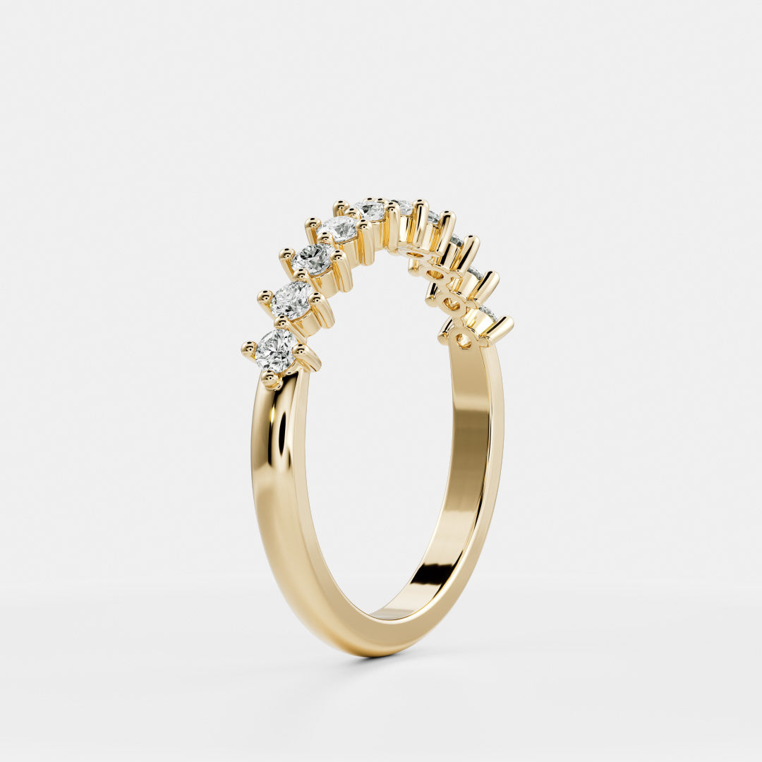 The Violette Ring - Round Brilliant Wedding Band