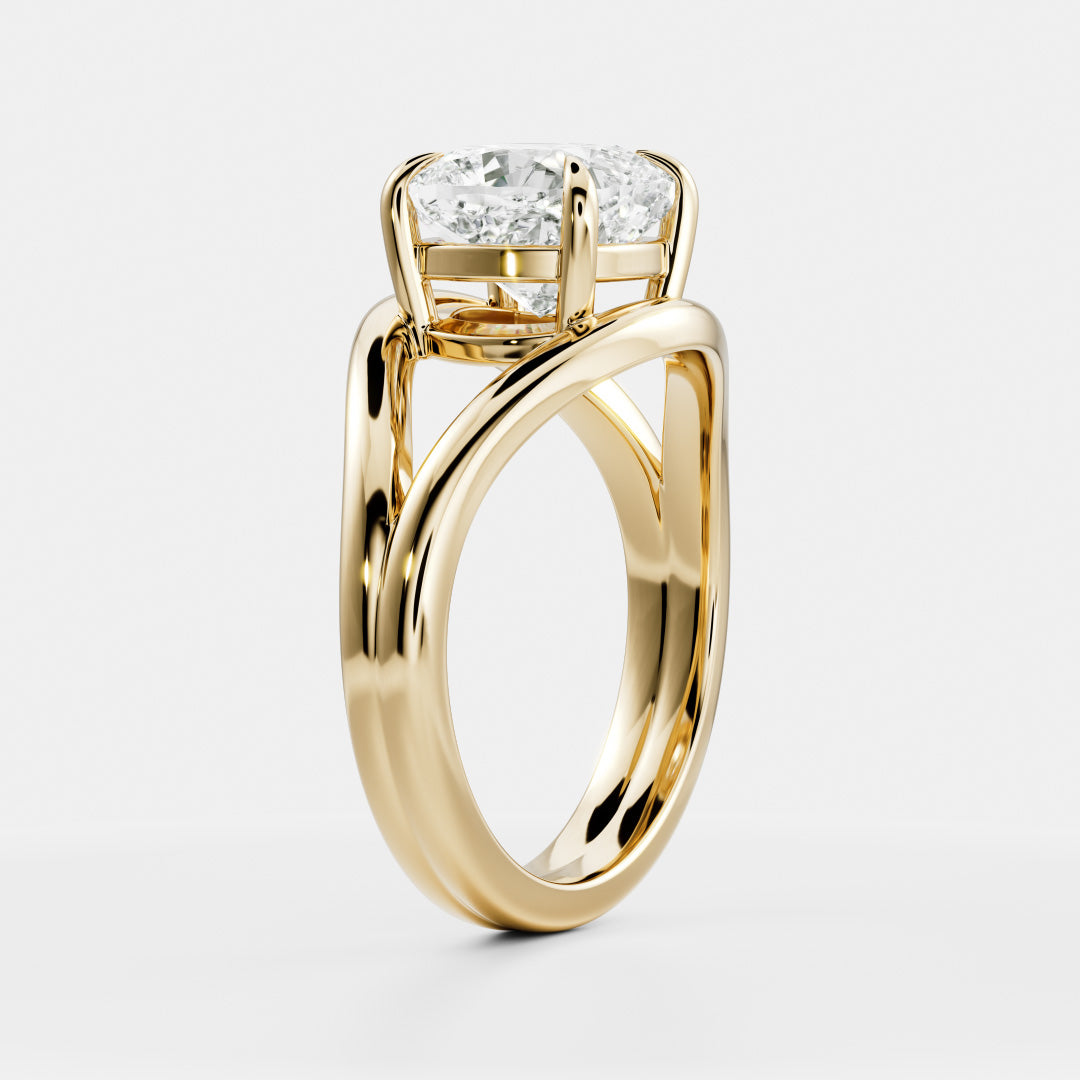 The Elise Ring - Split Shank Cushion Solitaire