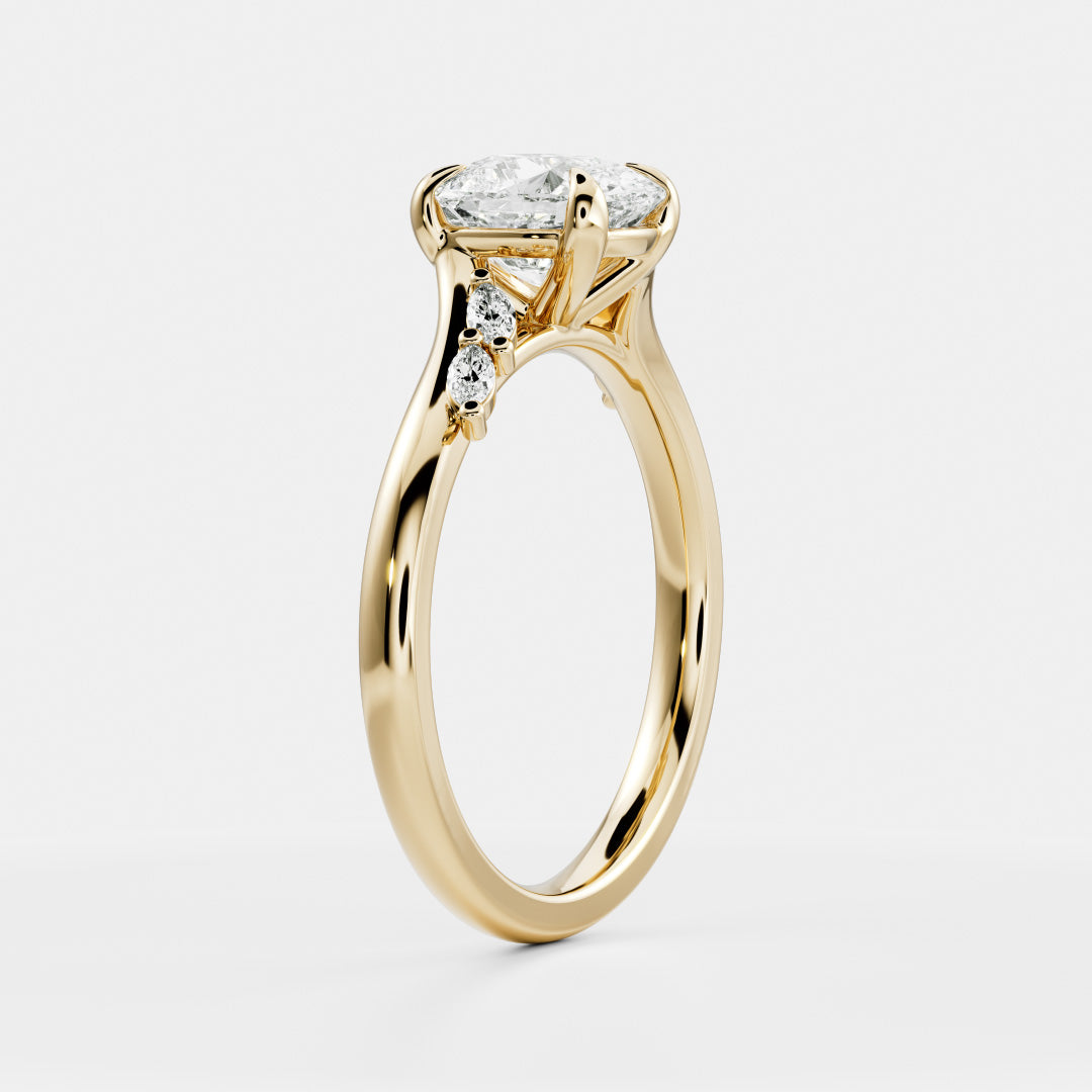The Amira Ring™ - Elongated Cushion with Marquise Accents