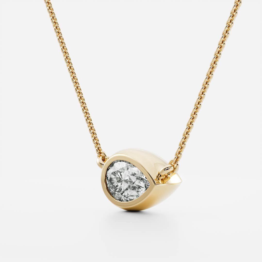 The Vera Necklace - Pear Bezel Pendant