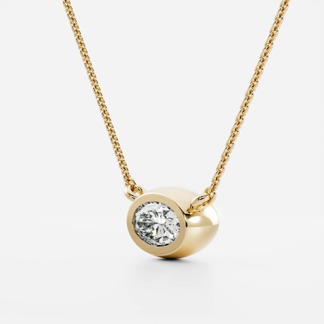 The Vera Necklace - Oval Bezel Pendant
