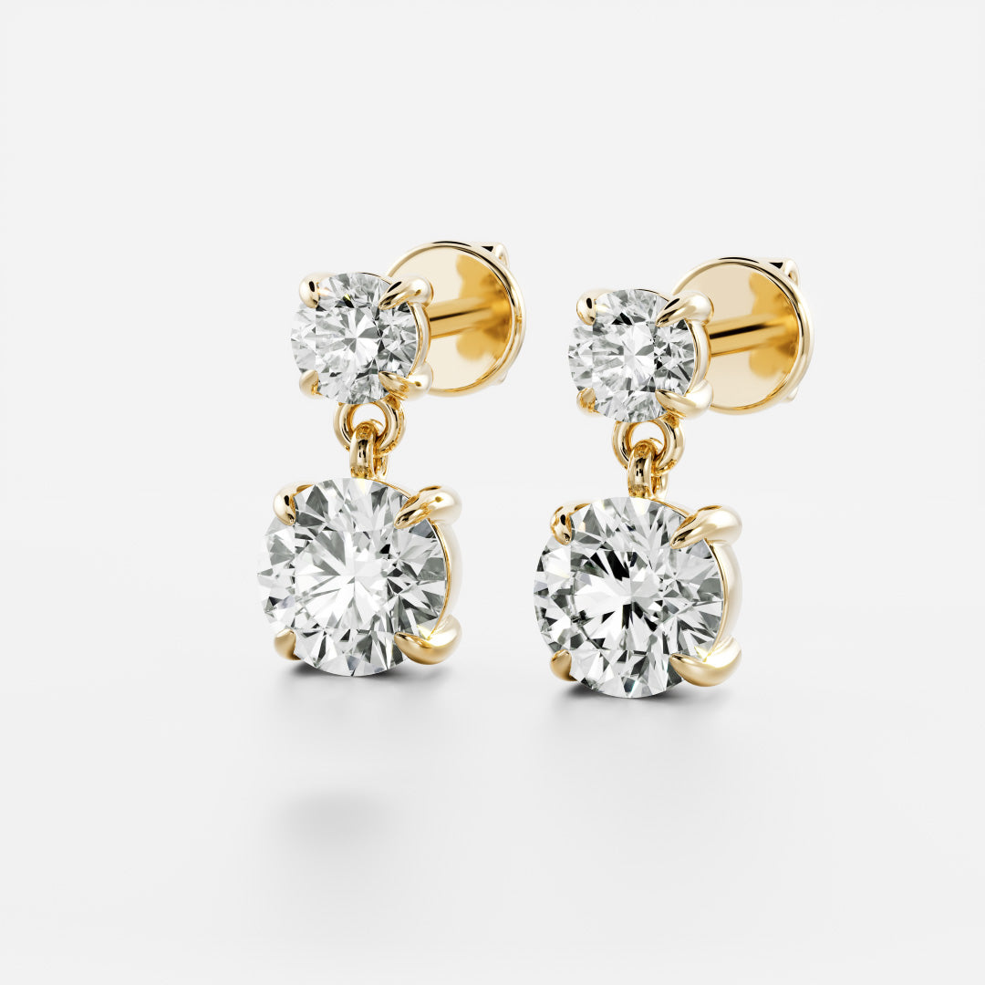 The Arietta Earrings - Round Double Drop Earrings
