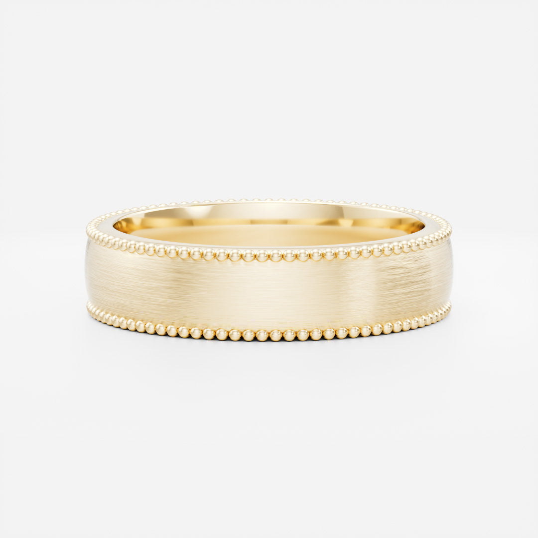 The Erasmuz Ring - Brushed Milgrain-Detail Men's Ceremonial Band