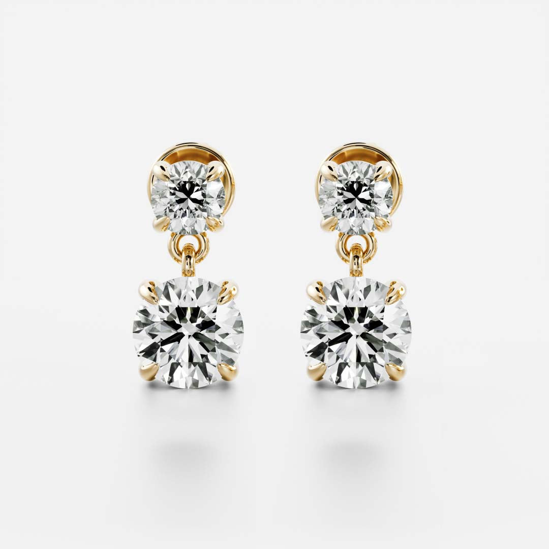 The Arietta Earrings - Round Double Drop Earrings