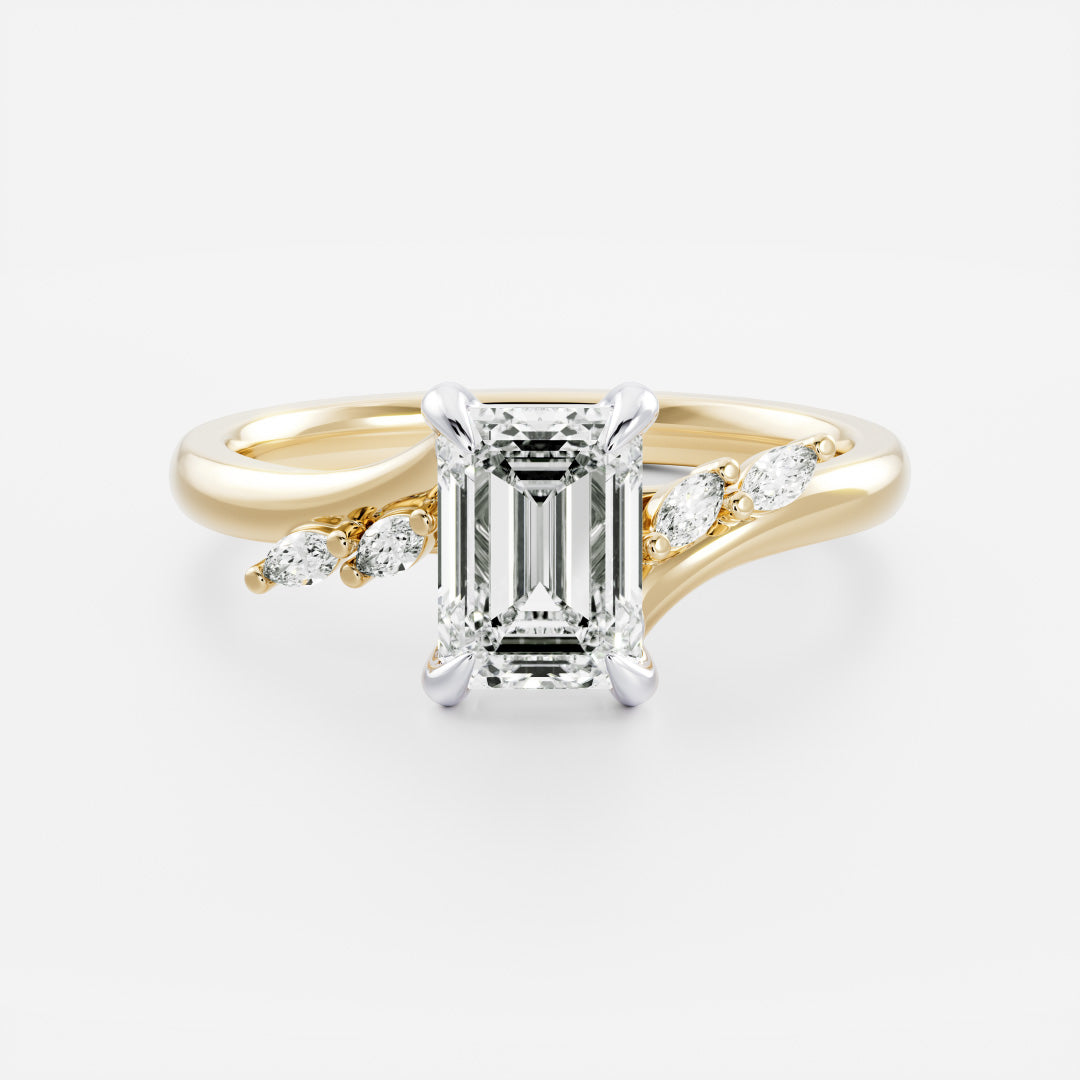 The Amira Ring™ - Emerald with Marquise Accents