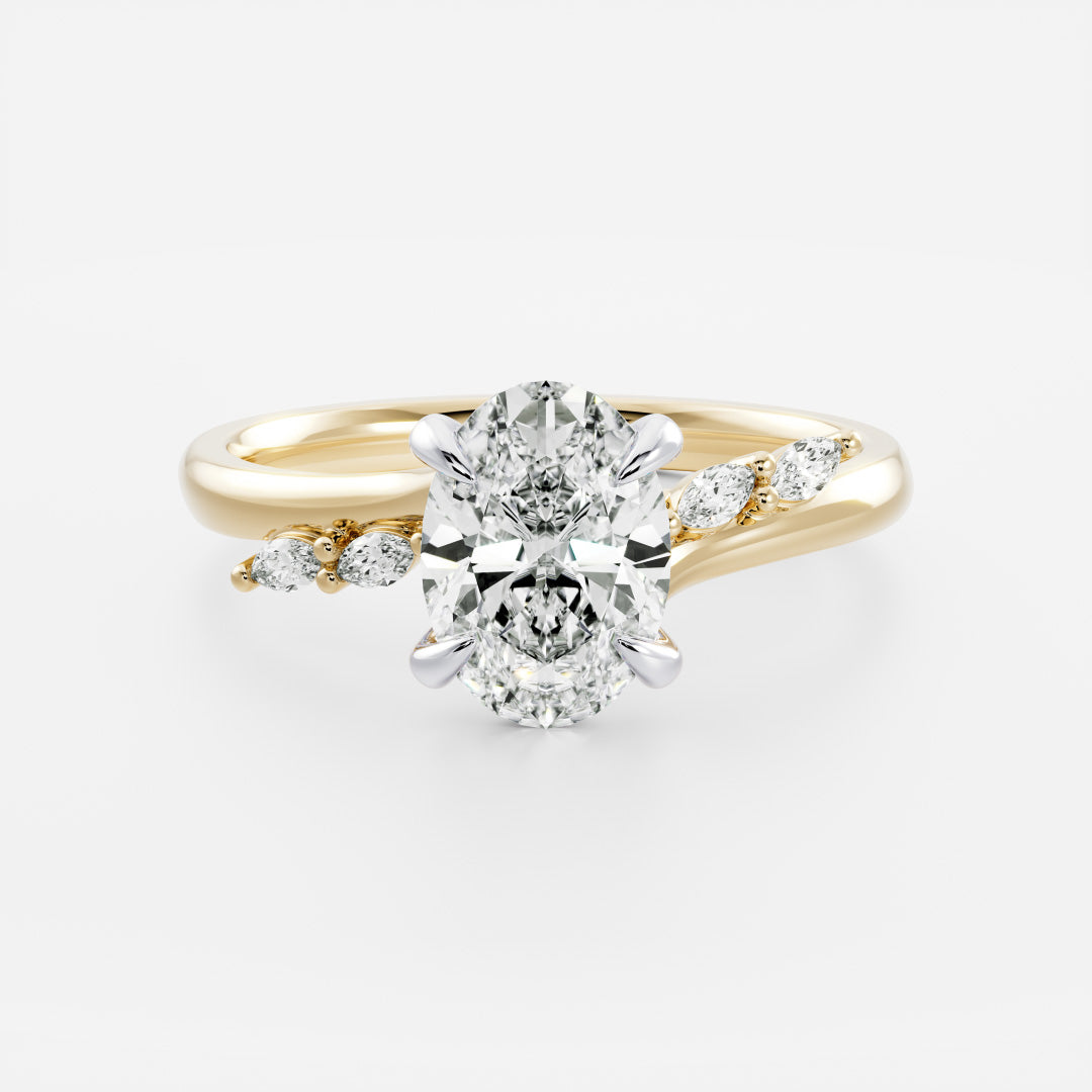 The Amira Ring™ - Oval with Marquise Accents