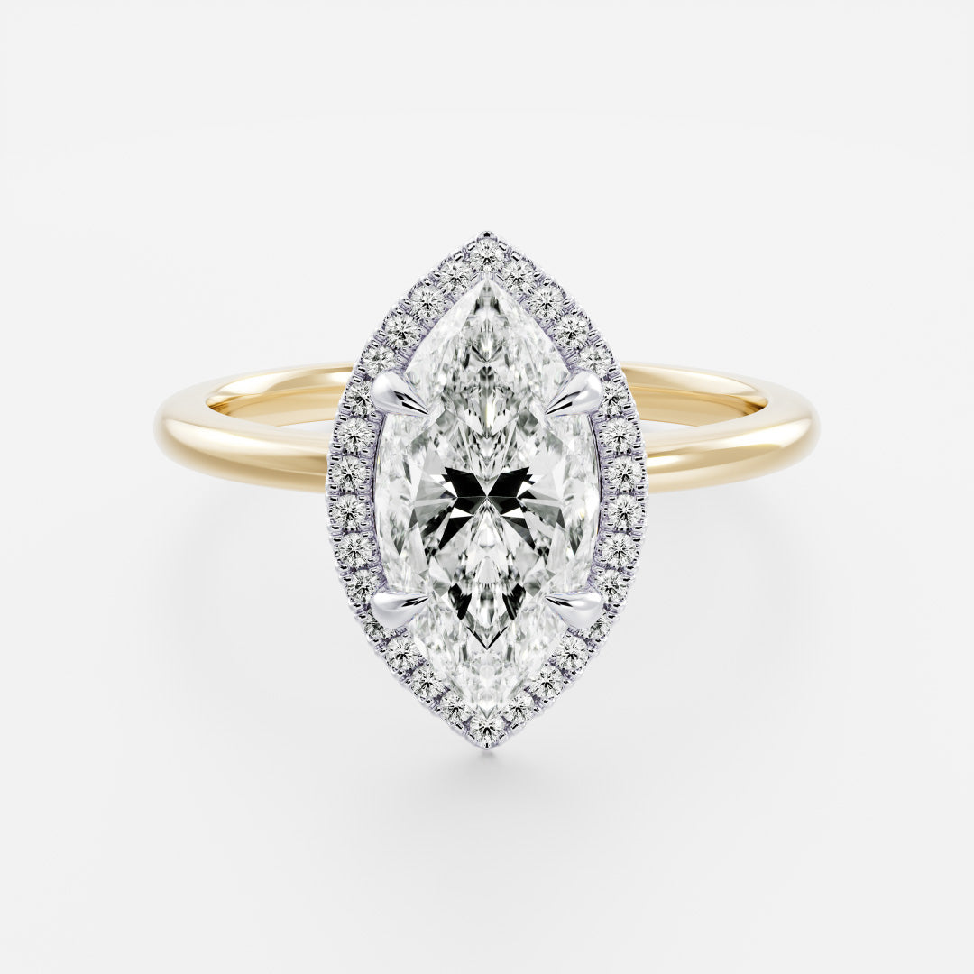 The Arie Ring - Marquise Halo