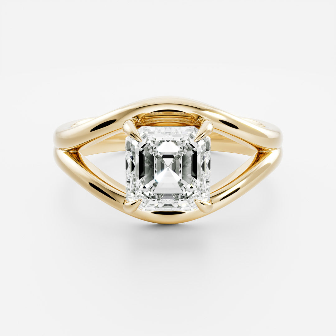 The Elise Ring - Split Shank Asscher Solitaire