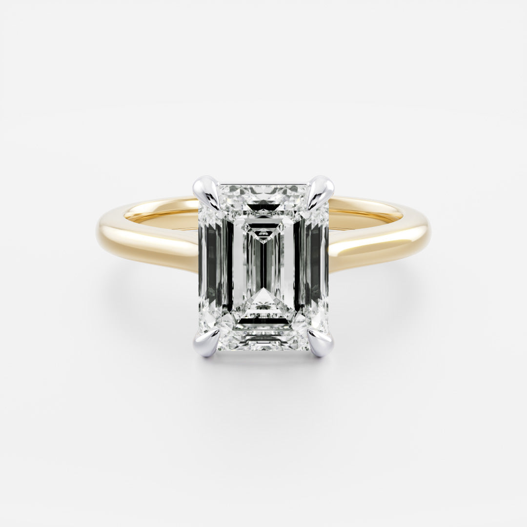 The Audrey Ring - Emerald Cathedral Solitaire