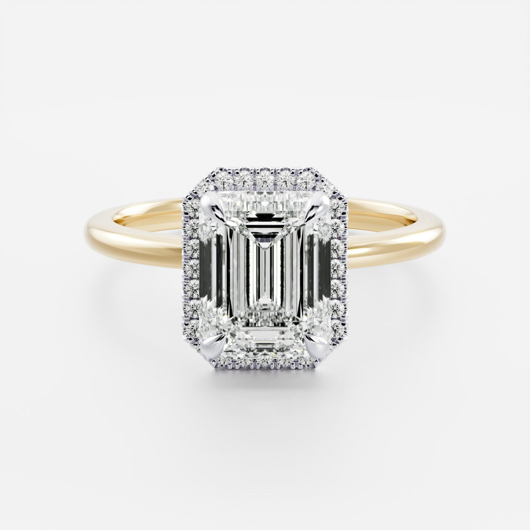 The Audrey Ring - Emerald Halo