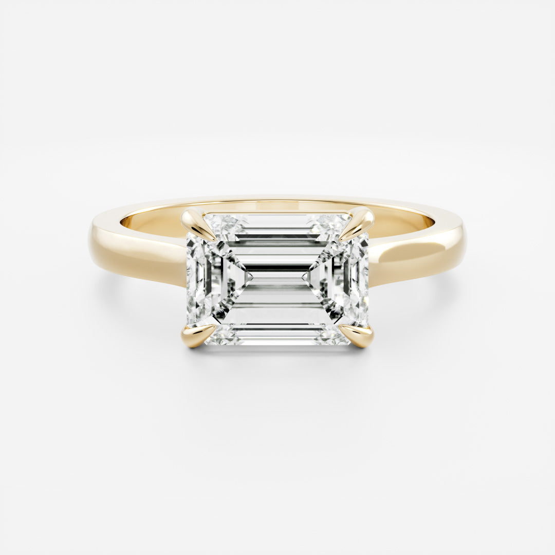 The Audrey Ring - East-West Emerald Cathedral Solitaire
