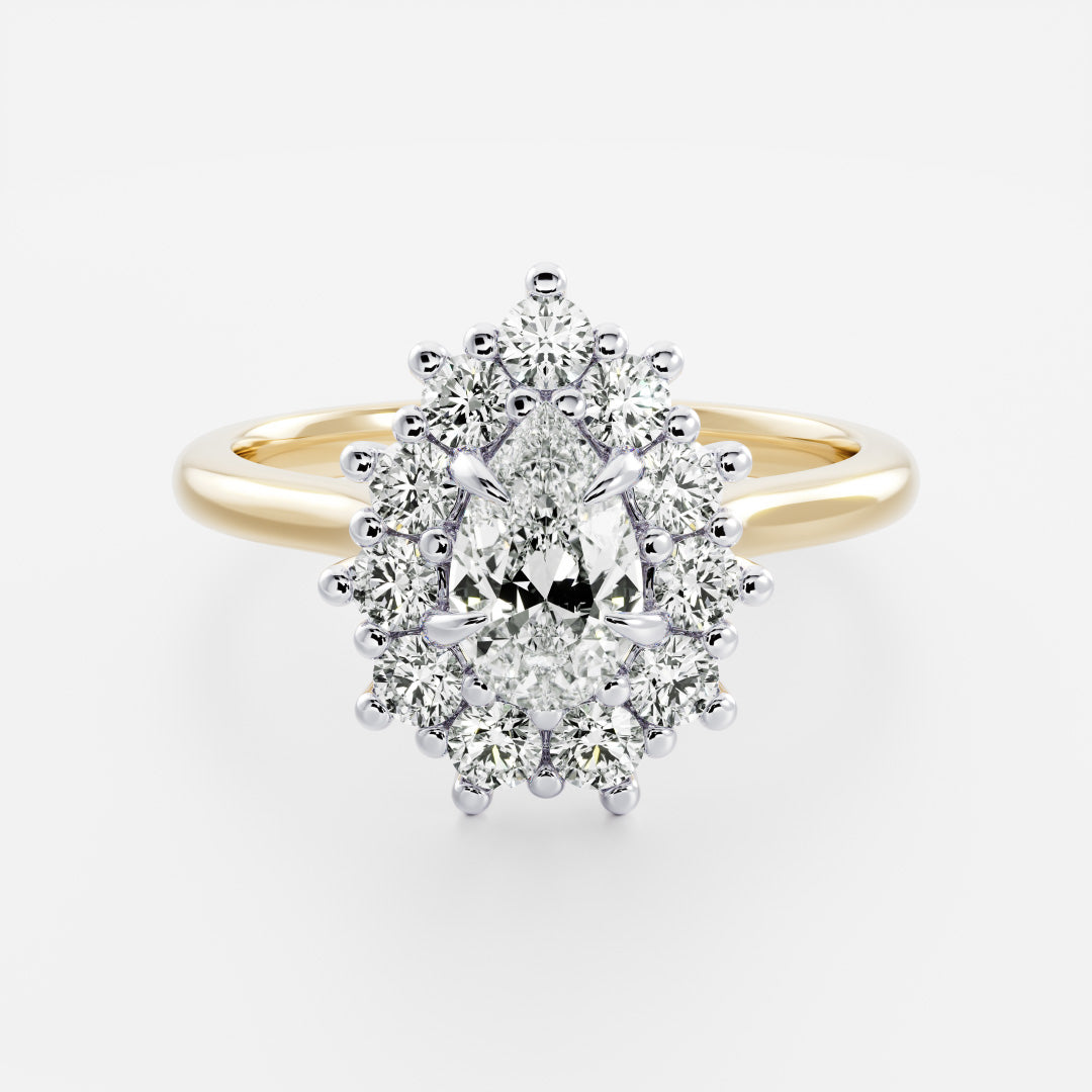 The Eloise Ring - Pear Antique Halo
