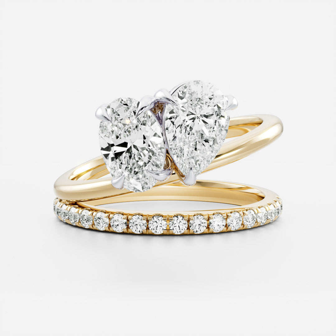 The Emerie Ring - Double Band Oval and Pear Toi Et Moi