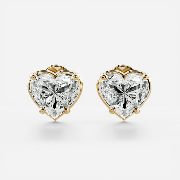 The Mara Earrings - Heart Georgian Studs