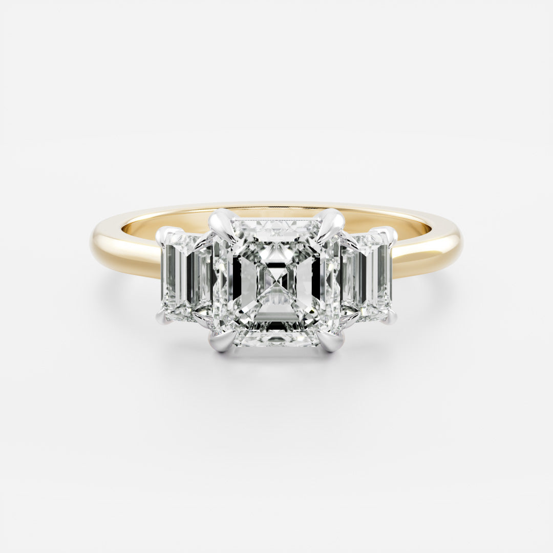 The Neave Ring - Asscher and Baguette Trilogy