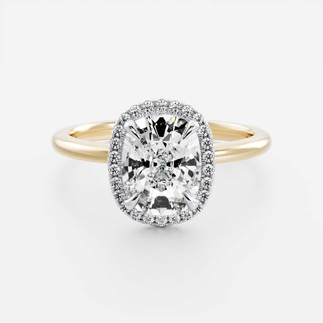 The Ophelia Ring - Elongated Cushion Halo