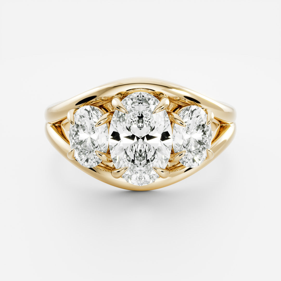 The Oriana Ring - Split Shank Oval Trilogy